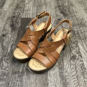 Born Strappy Platform Block Heels (Size 6)